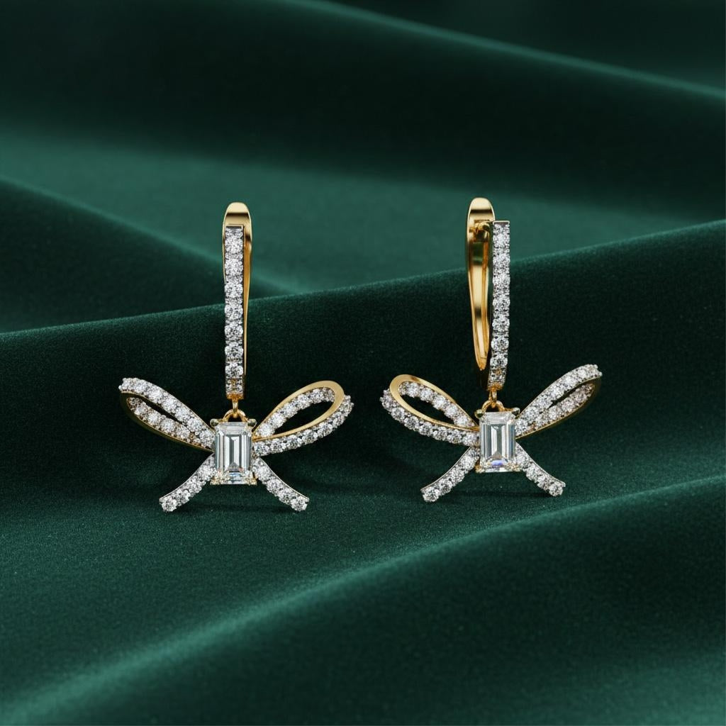 Celeste Ribbon Diamond Hoops Main image