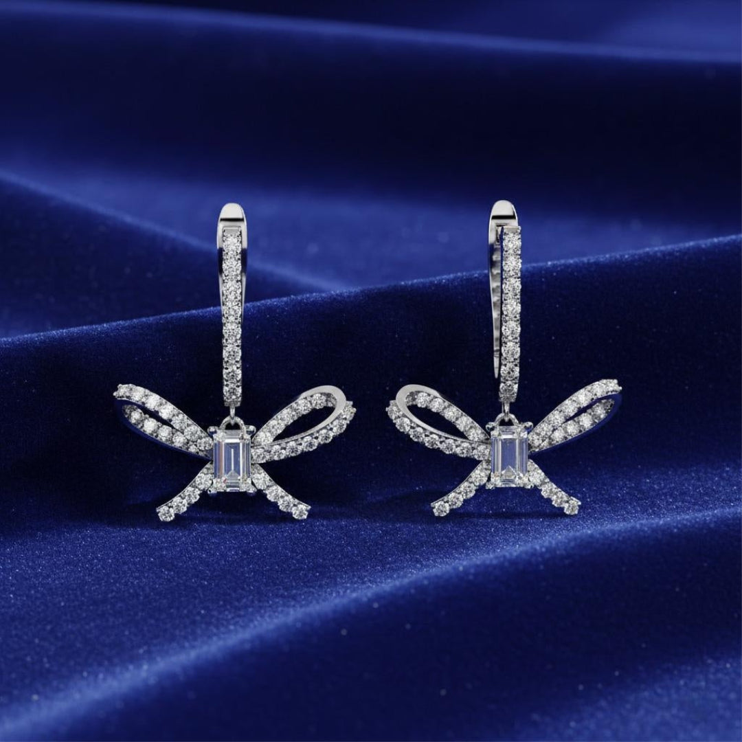 Celeste Ribbon Diamond Hoops Main image
