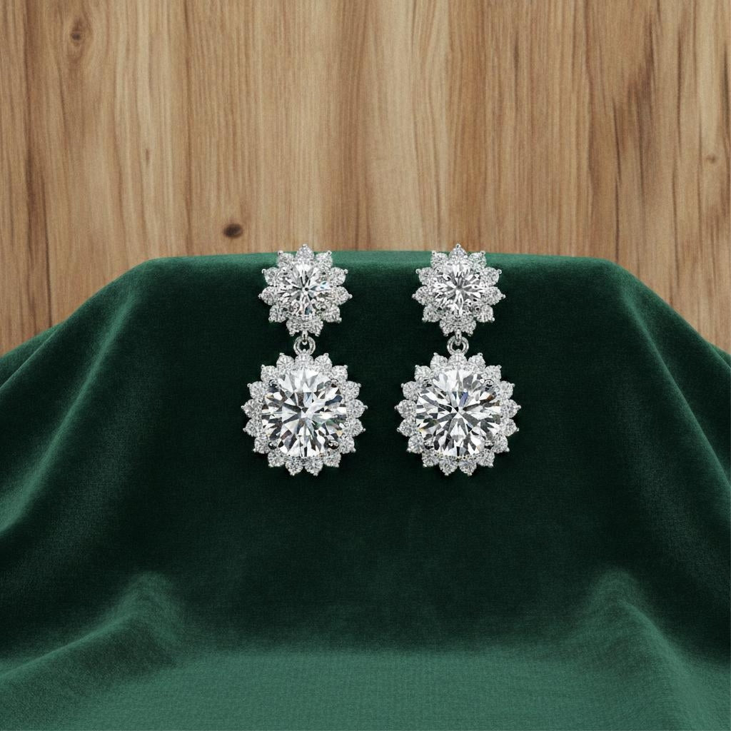 Imperial Bloom Halo Lab-Grown Diamond Earrings