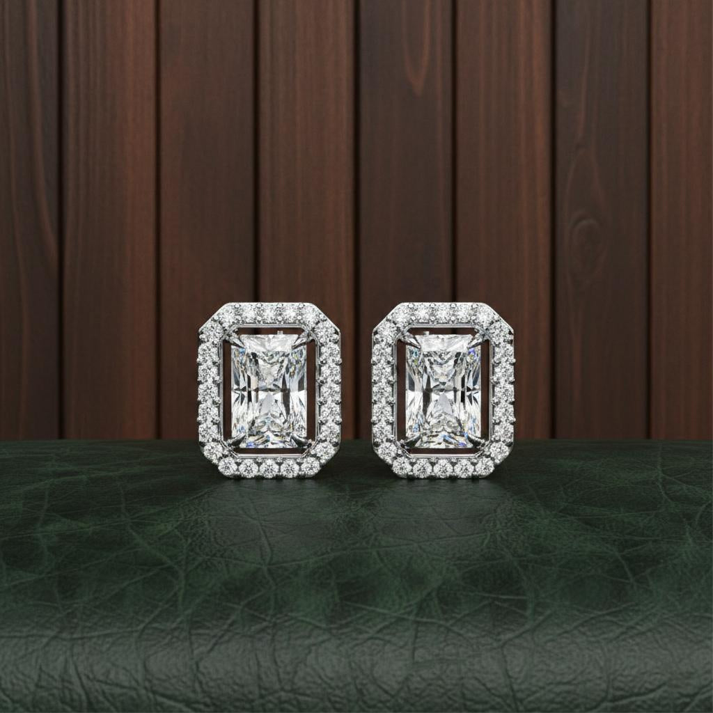 Imperial Radiant Halo Stud Earrings Secondary image