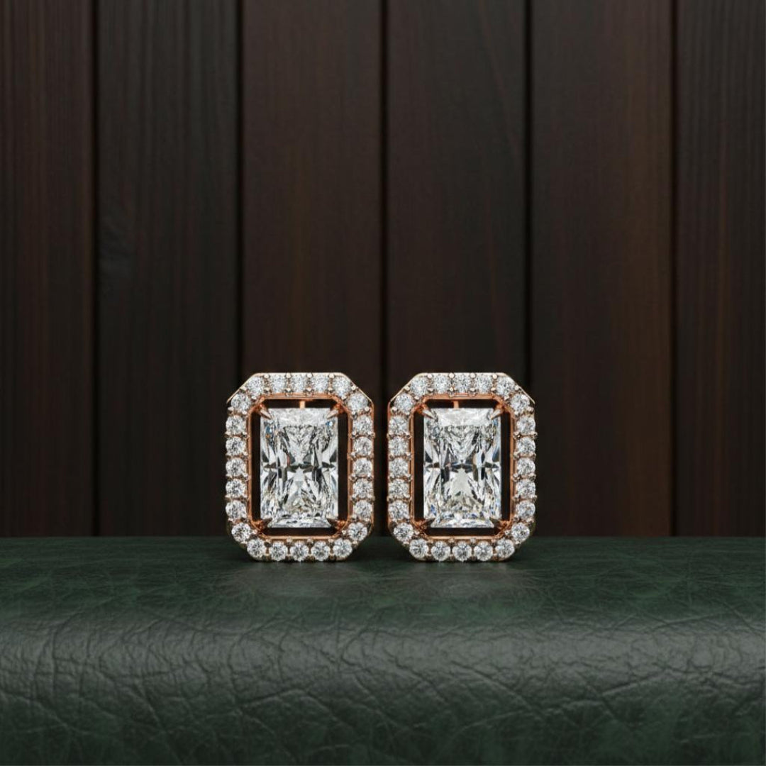Imperial Radiant Halo Stud Earrings