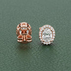Solitaire Halo Ovel Studs