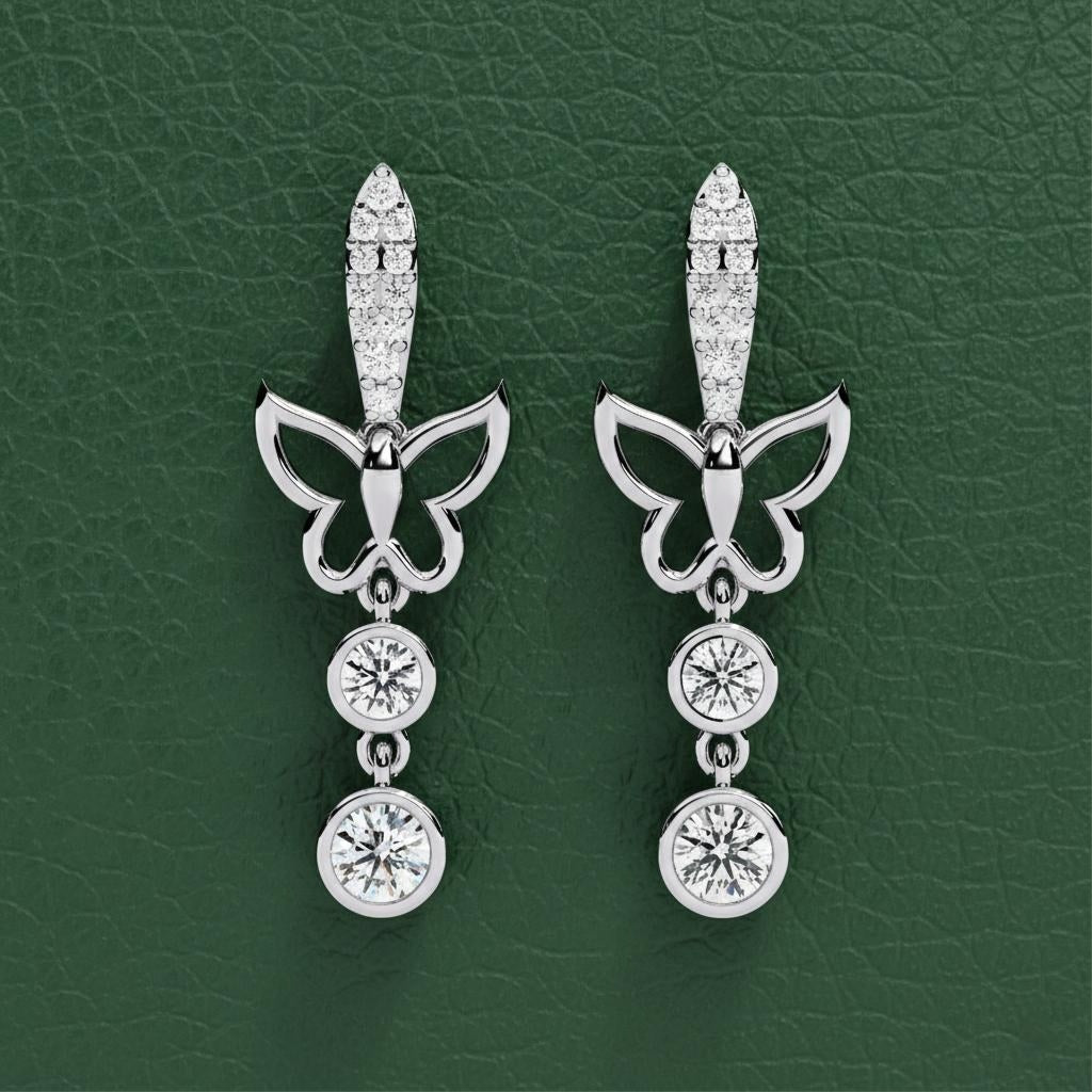 Butterfly Flutter Diamond Drop Earrings