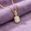 Blush Royale halo emerald Pendant