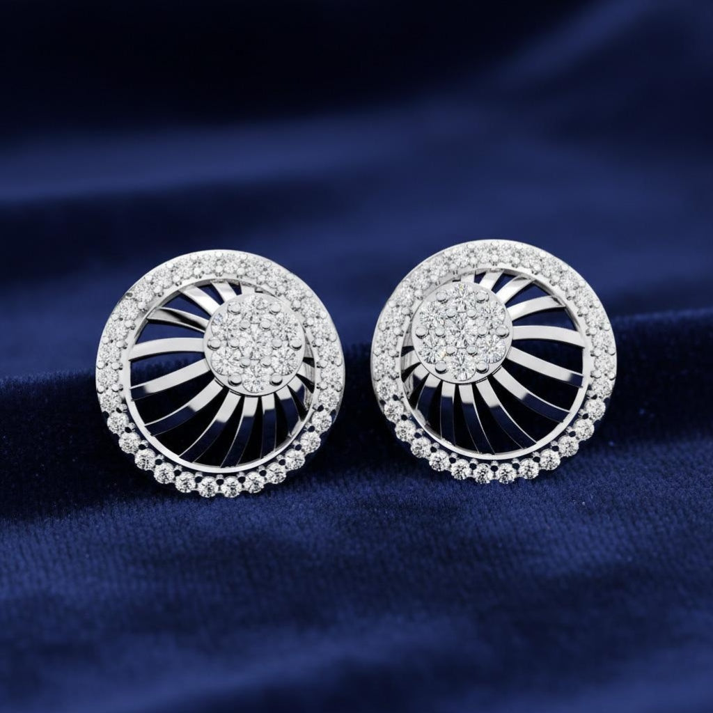 Helios Halo Diamond Studs Secondary image