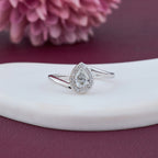 Pear Halo Fancy Ring