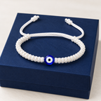 Tulsi Classic White Evil Eye Handcrafted Protection Bracelet