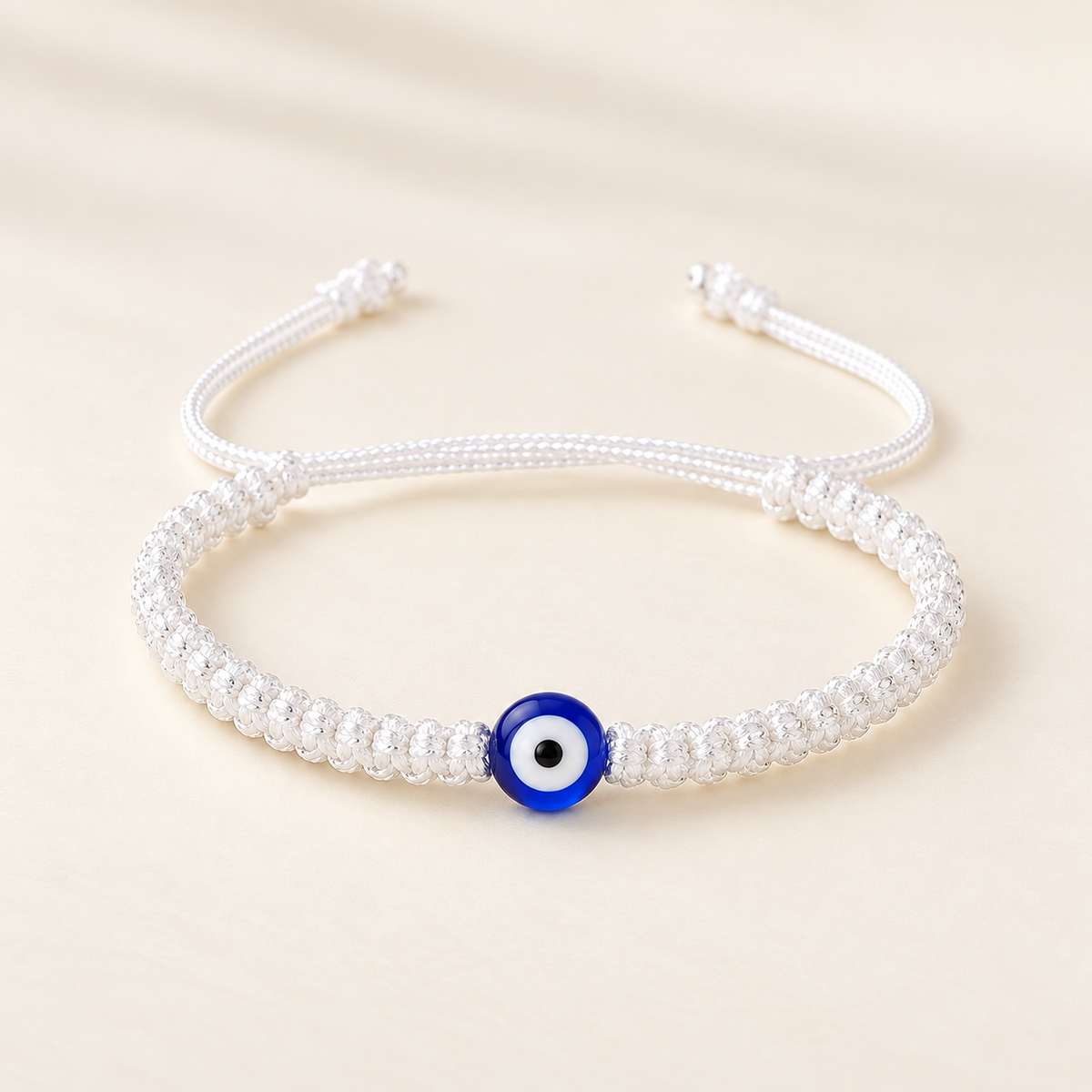Tulsi Classic White Evil Eye Handcrafted Protection Bracelet