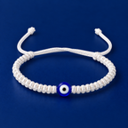 Tulsi Classic White Evil Eye Handcrafted Protection Bracelet