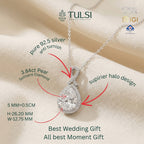 The Serena Pear Halo Pendant