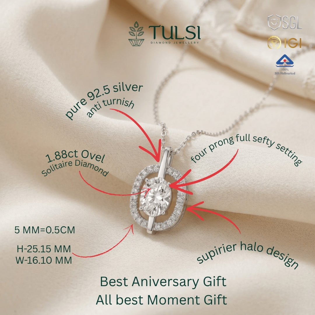 The Serenity Floating Oval Pendant