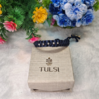 Tulsi Handcrafted Navy Blue Thread Bracelet with Pure Silver Balls