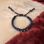 Tulsi Handcrafted Navy Blue Thread Bracelet with Pure Silver Balls
