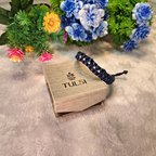 Tulsi Handcrafted Navy Blue Thread Bracelet with Pure Silver Balls