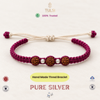 Sacred Rudraksha with Silver Accents Braided