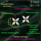 Marquise Floral Earrings Studs