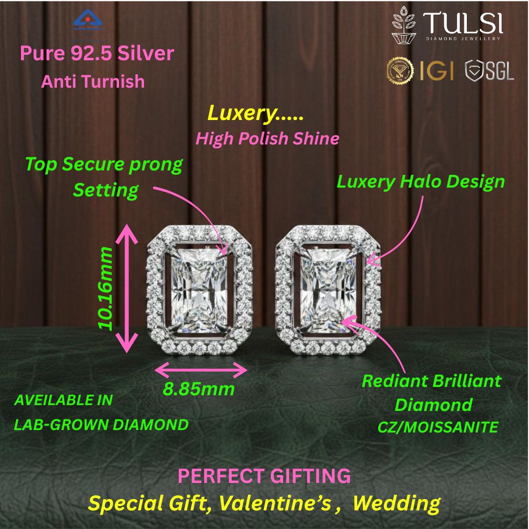Imperial Radiant Halo Stud Earrings