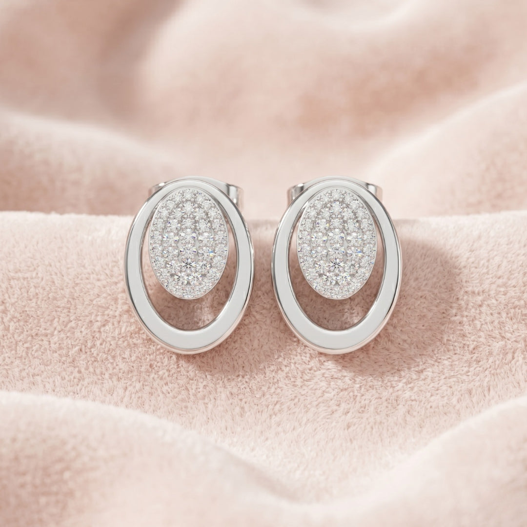 Neeva Oval Halo Earrings Main image