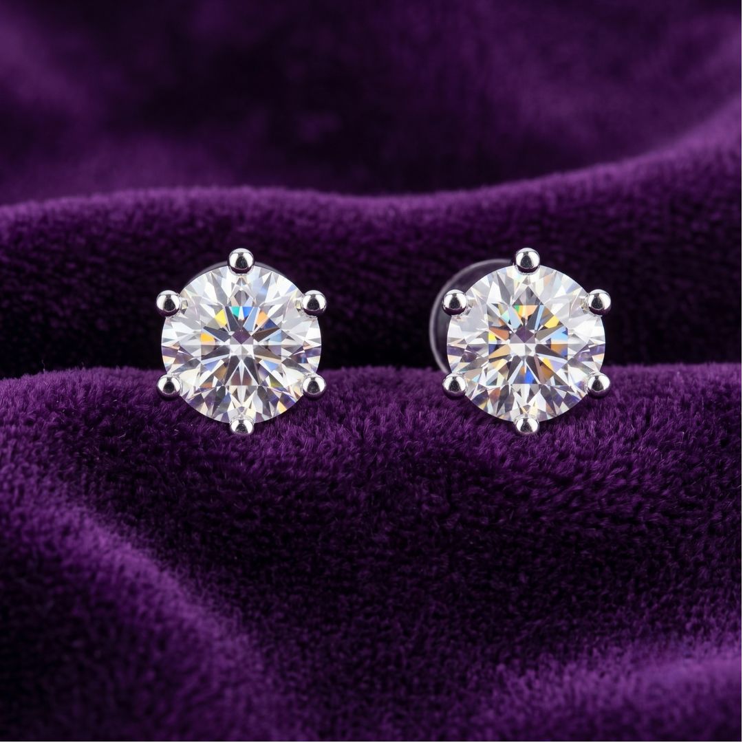 Solitaire Round Star Stud
