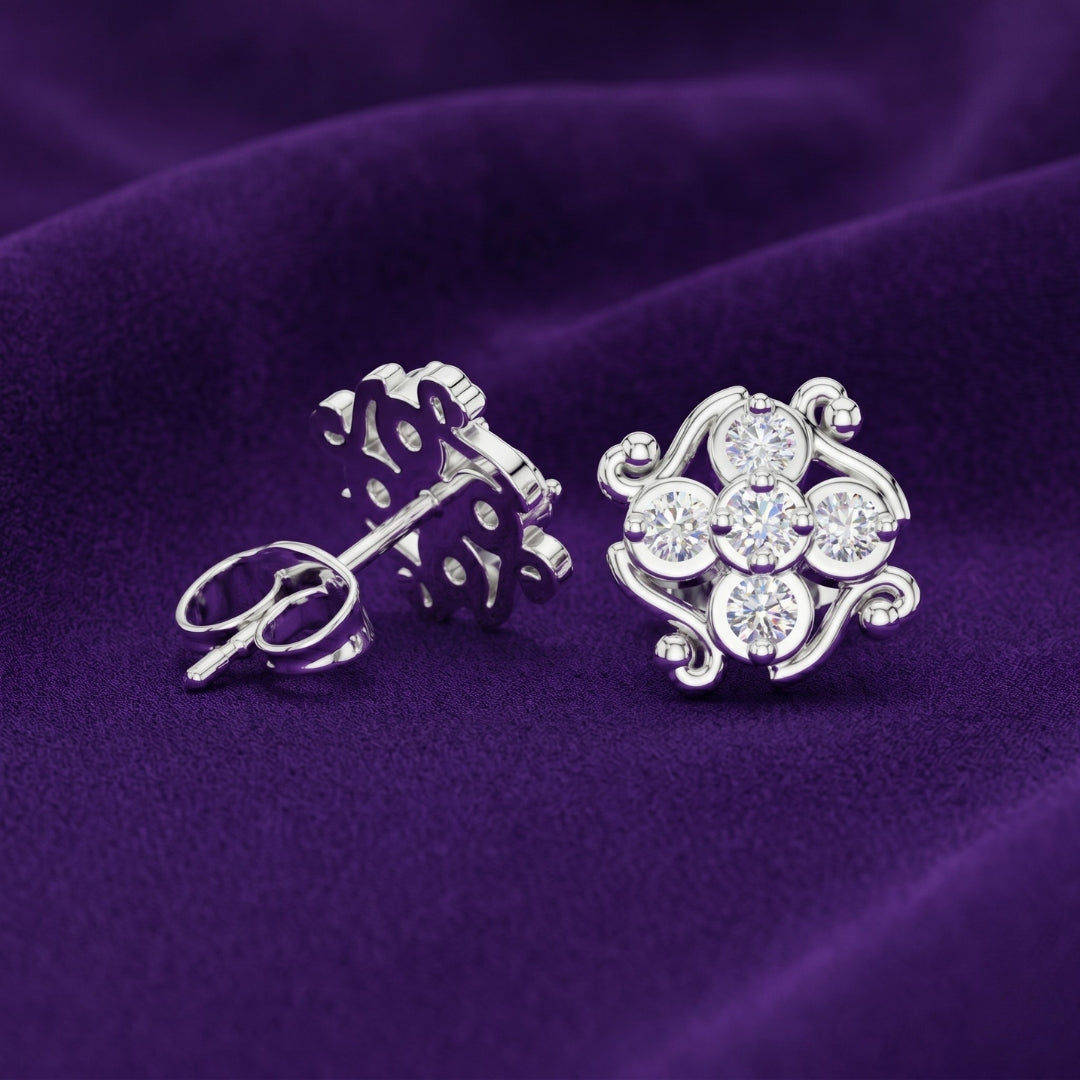 The Royal Scroll Filigree Stud
