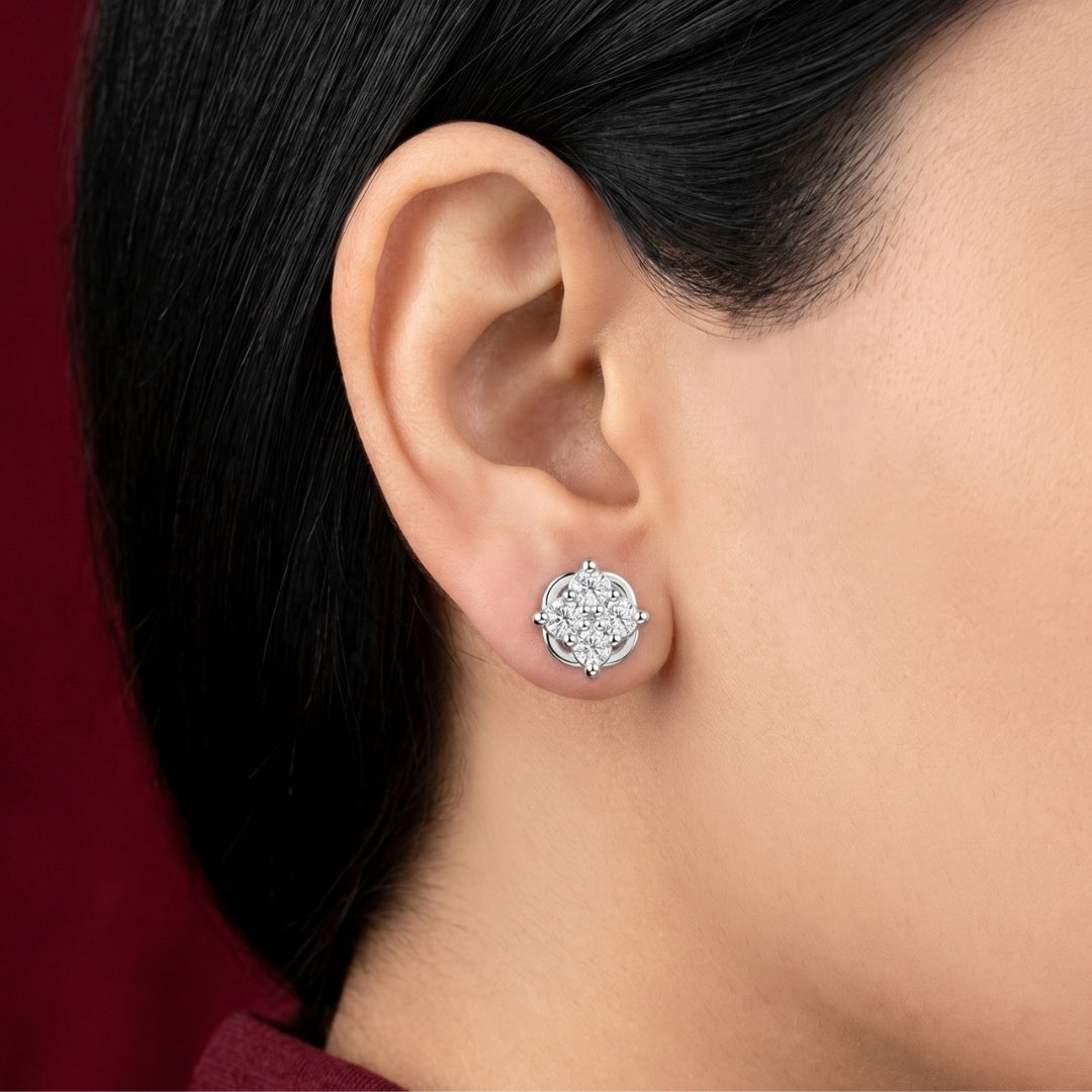 Royal Brilliance Cluster Earrings Secondary image