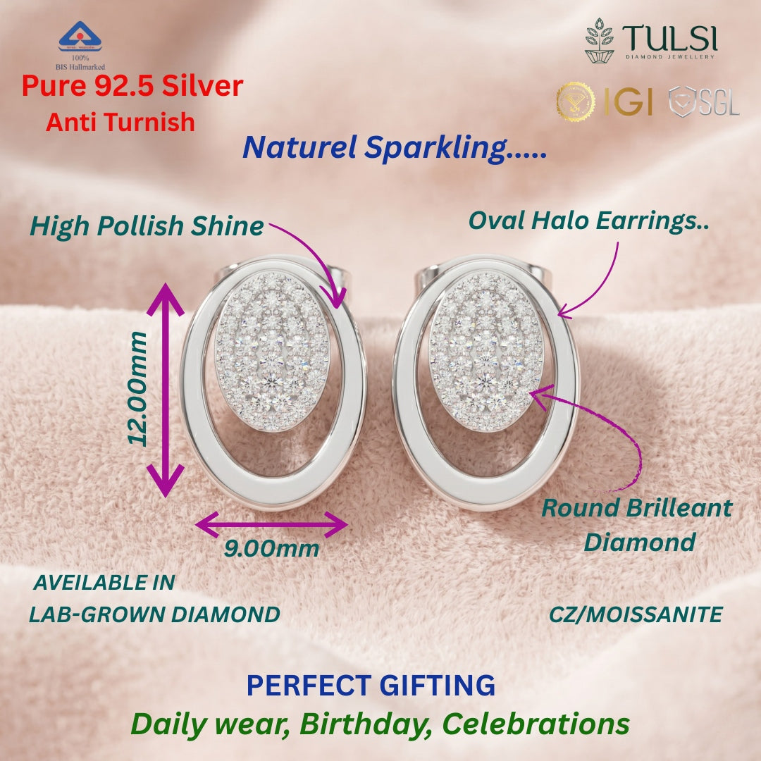 Neeva Oval Halo Earrings