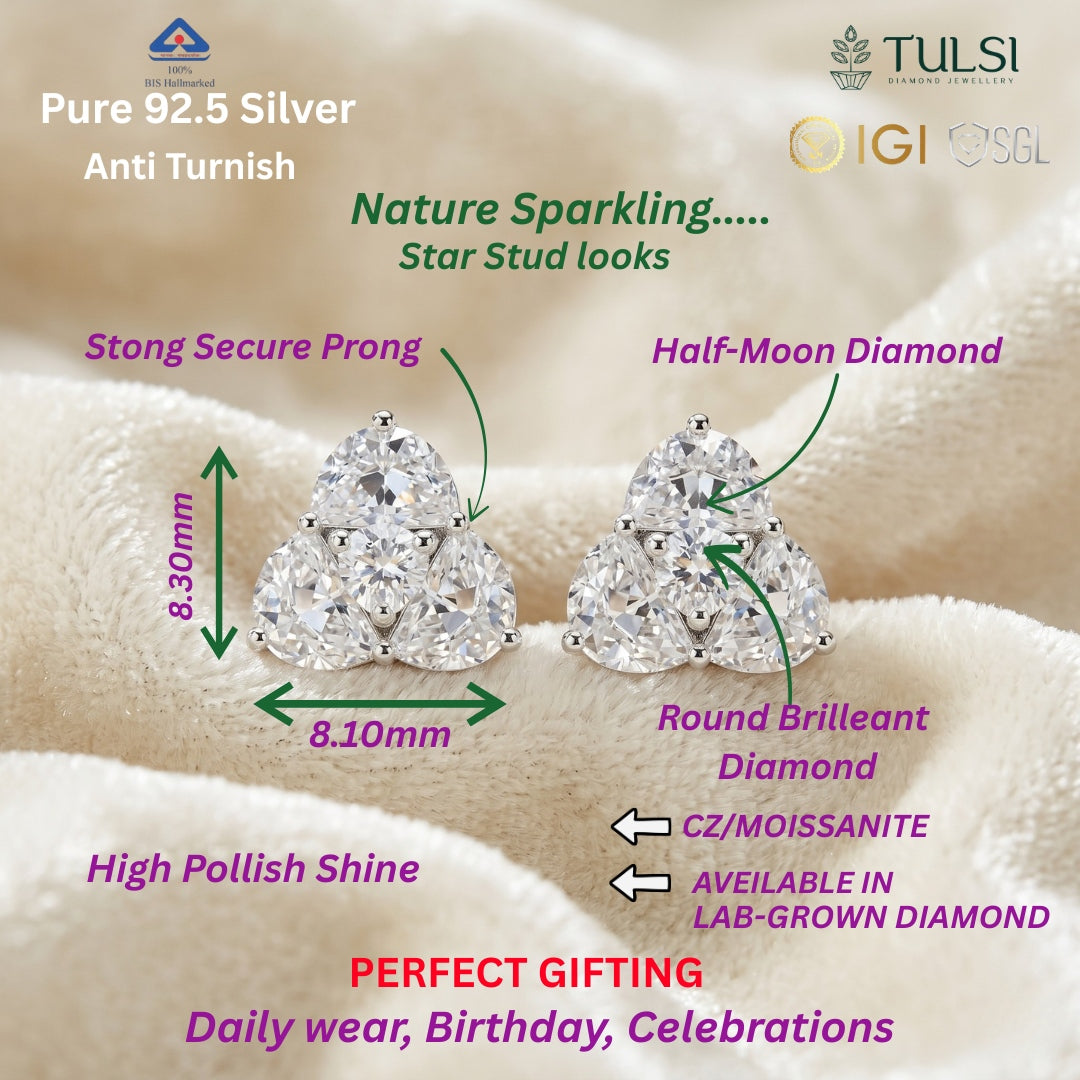 Moonlight Trinity Earrings studs