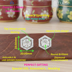 Solitaire Halo Hexagon Studs