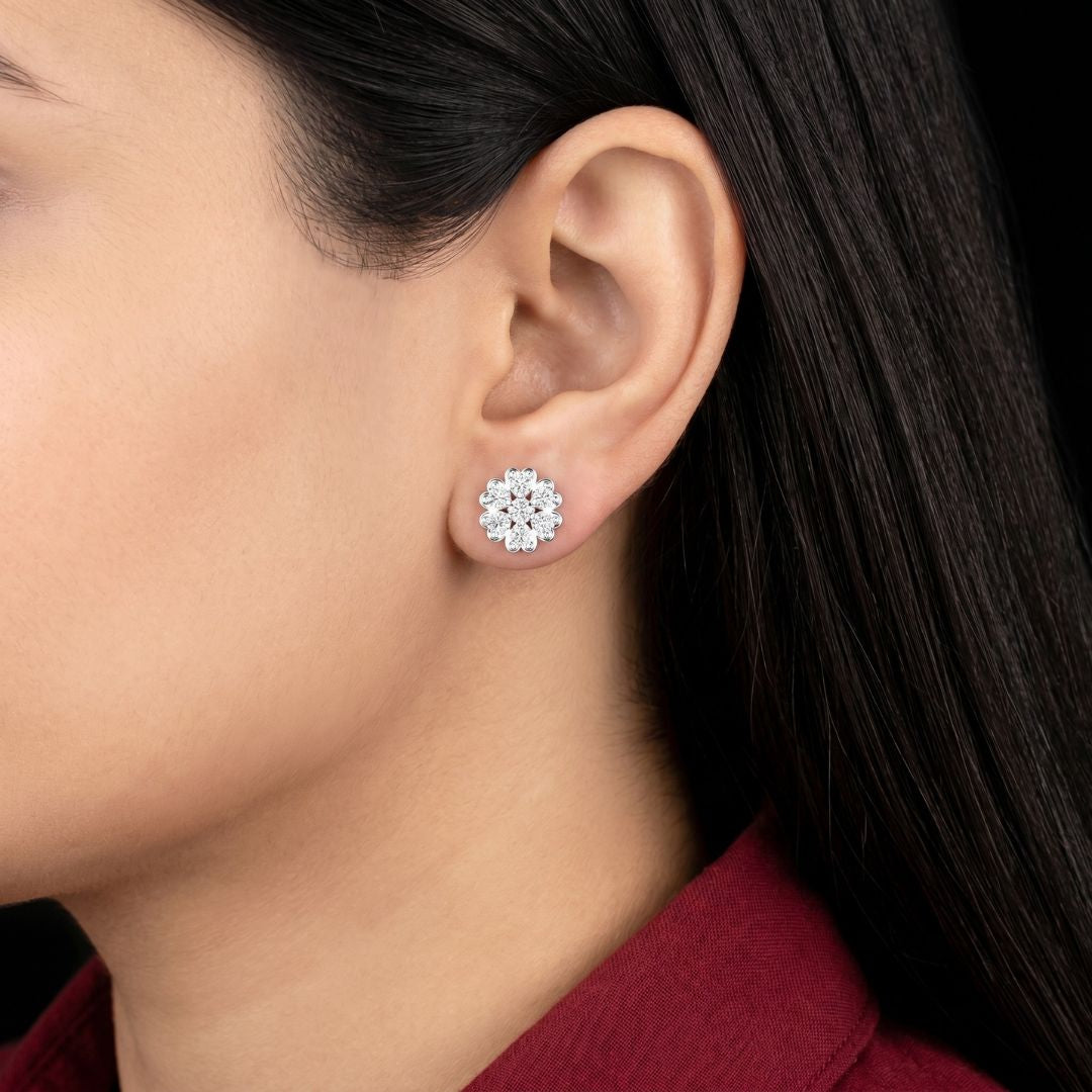 Snowflake Radiance Cluster Studs Secondary image