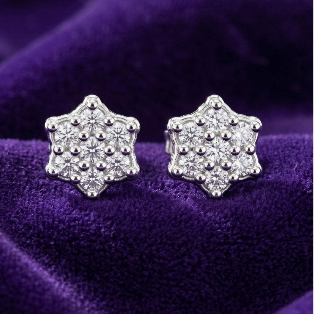 Woven Radiance Floral Studs
