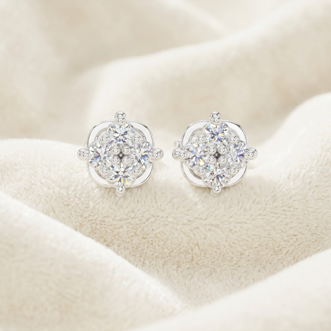 Royal Brilliance Cluster Earrings