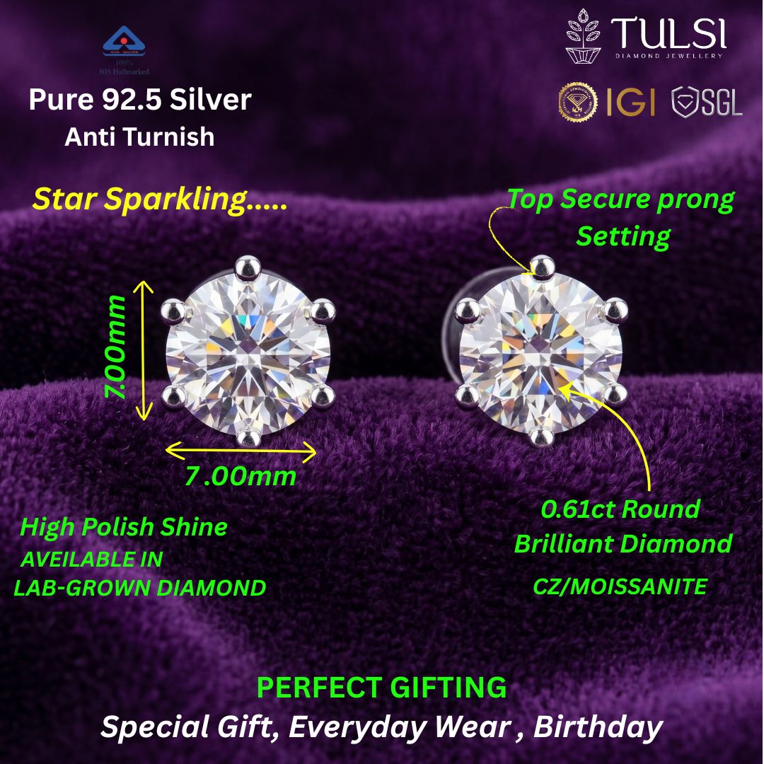 Solitaire Round Star Stud