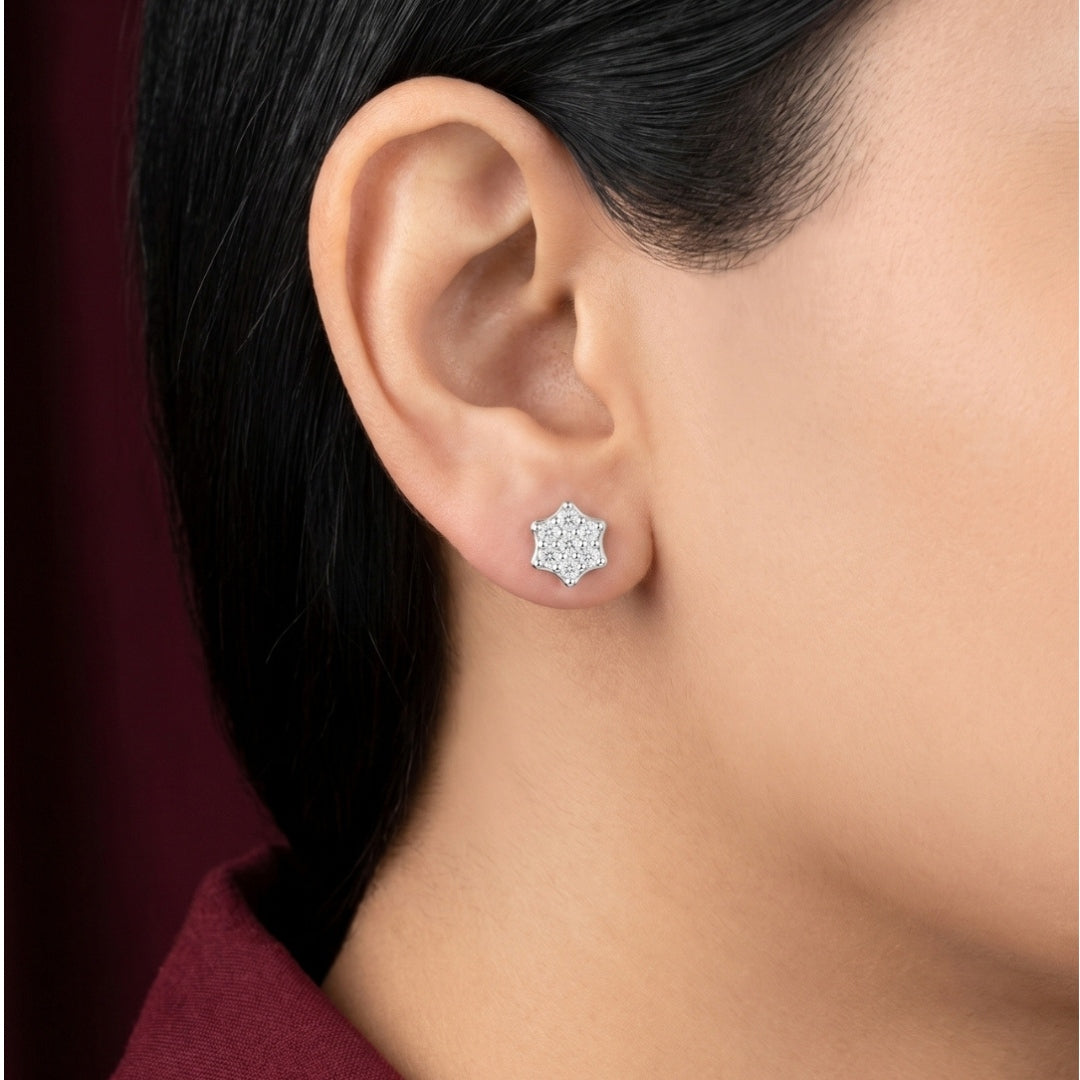 Woven Radiance Floral Studs Secondary image