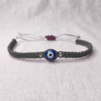 925 Pure Silver Evil Eye Yellow Thread Bracelet | Adjustable Nazar Protection