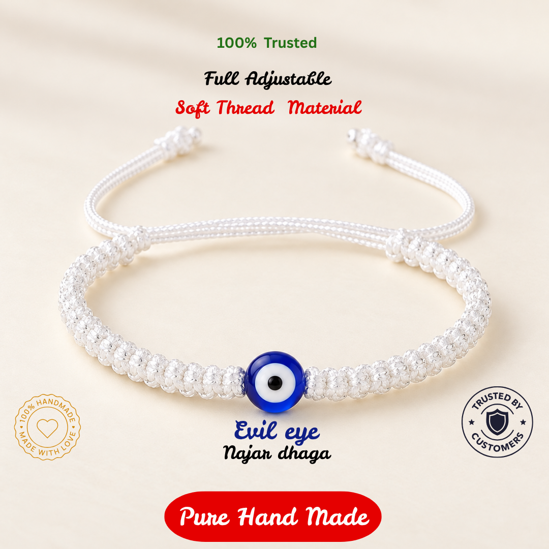 Tulsi Classic White Evil Eye Handcrafted Protection Bracelet