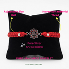 Traditional Elegance Silver Balls & Shree Krishna Red Band/Rakhi