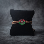 Divine Harmony Silver Lotus & OM Thread Bracelet/Rakhi