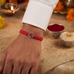Sacred Om Motif Braided Rakhi & Bracelet