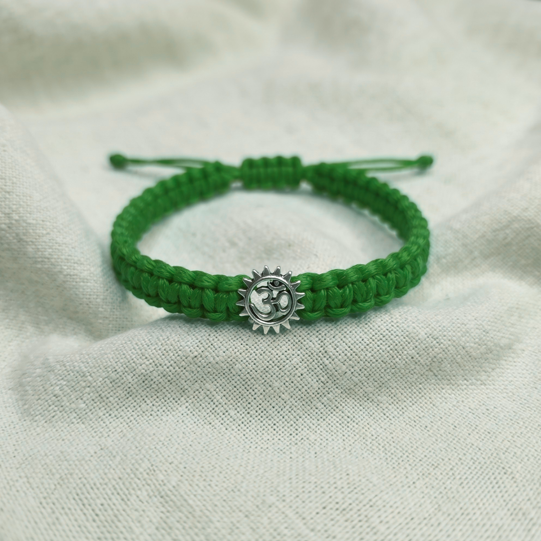 Sacred Om Motif Braided Rakhi & Bracelet