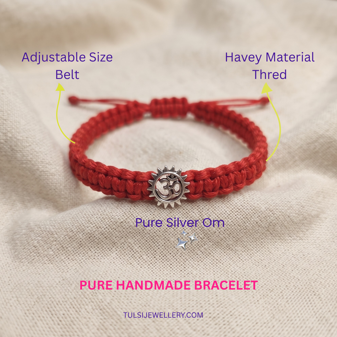 Sacred Om Motif Braided Rakhi & Bracelet