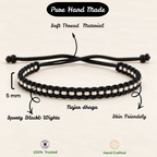 Classic Black & Silver Woven Thread Bracelet
