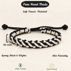 Tulsi Midnight Black & White Woven Thread Bracelet