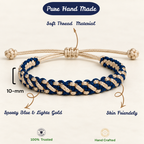 Tulsi Sporty Blue & Light Gold Woven Thread Bracelet