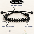 Tulsi Classic Black & White Handcrafted Cord Bracelet