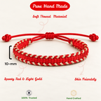 Tulsi Sporty Red & Light Gold Woven Thread Bracelet