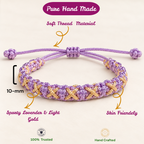 Tulsi Classic Lavender & Light Gold Handcrafted Cord Bracelet