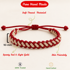 Tulsi Classic Red & Light Gold Handcrafted Cord Bracelet