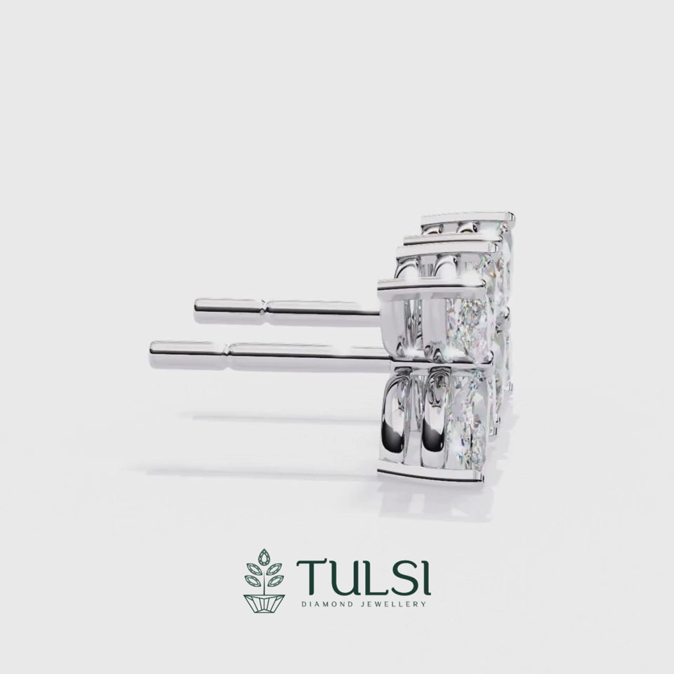 Marquise Floral Earrings Studs
