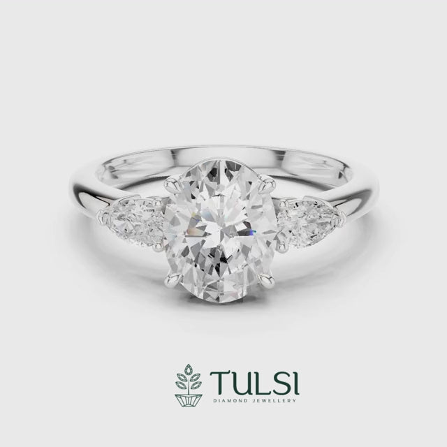Solitaire Oval Trilogy Ring