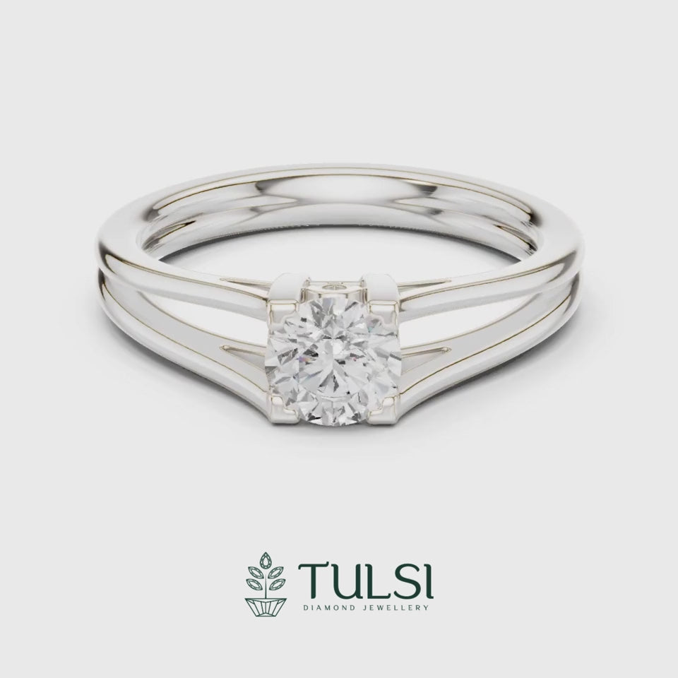 Kia Solitaire Twin Band Ring